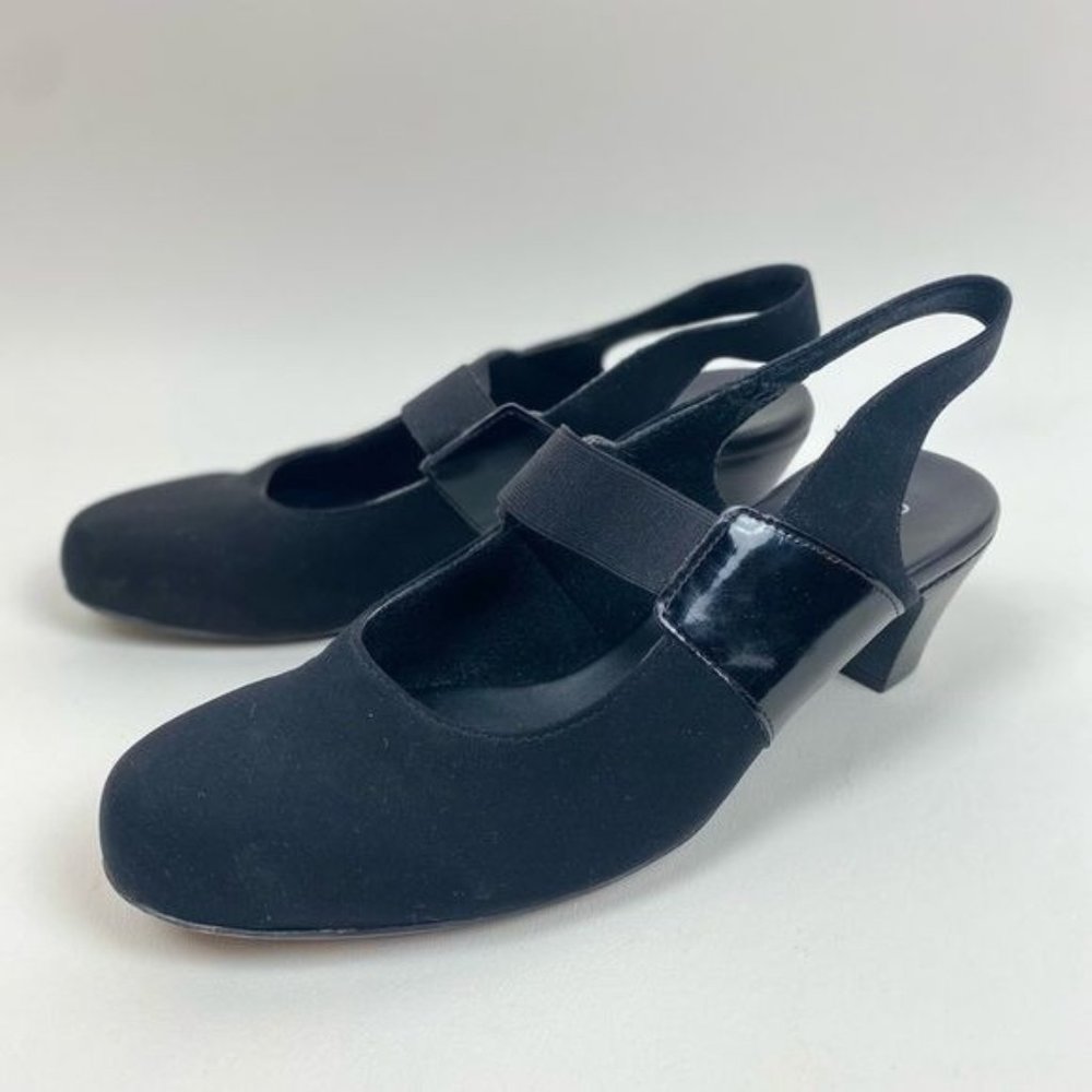 Munro Nylon & Patent Sling Back Mary Janes Size 8
